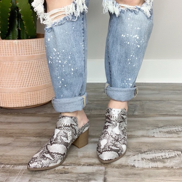 Truth Hurts Mule Booties Snakeskin Vegan 7 9 11 - Picture 7 of 8
